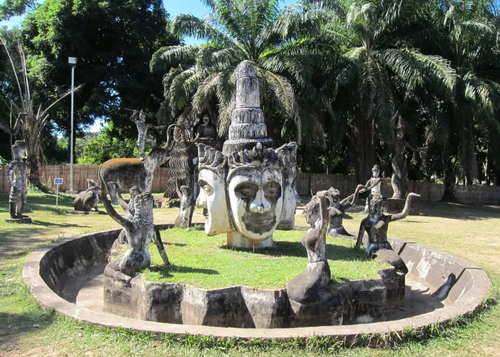 Strange Sculptures at Buddha Park in Vientiane, Laos