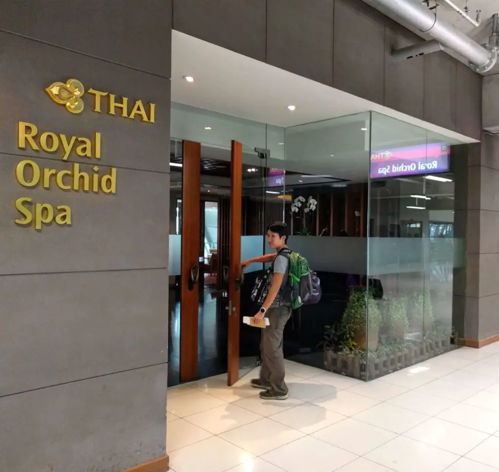 Flight Review: Thai Airways SGN to BKK and BKK to SYD in Business Class - Bangkok Airport Royal Orchid Spa Entrance