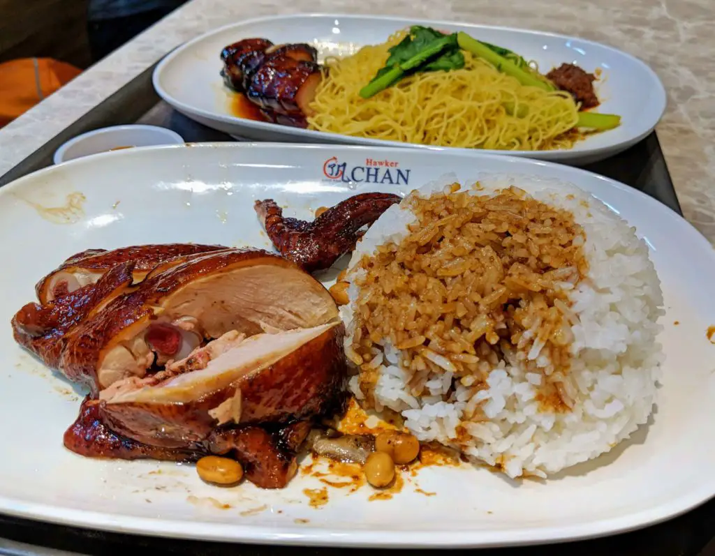 Hawker Chen is famous for their Hong Kong style foods such as the roasted pork and soy sauce chicken.