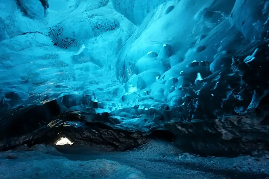 Caves Around The World in Europe: Vatnajokull Glacier Ice Cave in Iceland