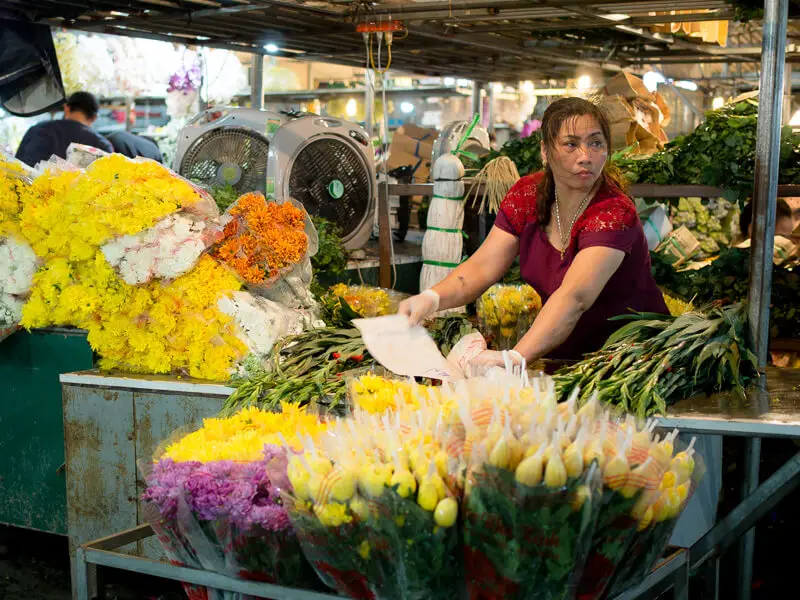 Quang Ba Flower Market in Hanoi, Vietnam