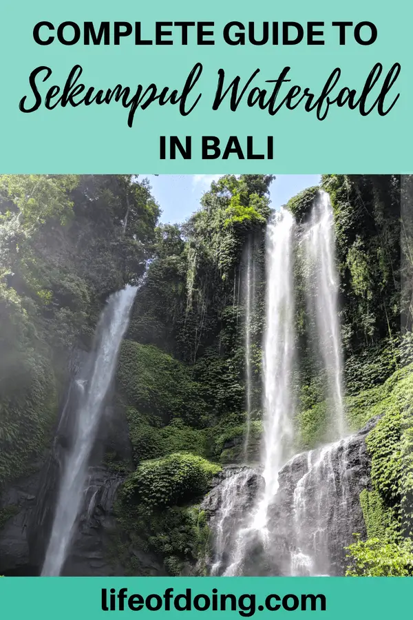 Sekumpul Waterfall is a must vist in Bali, Indonesia. It's stunning! Check out this guide on how to get to the waterfall, admission cost, tips to avoid the tourist traps, and things to bring. #SekumpulWaterfall #Sekumpul #Bali #BaliWaterfall #Indonesia