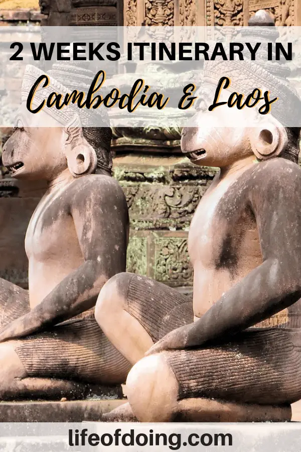 Planning a trip to Cambodia and Laos? Consider spending 2 weeks in Cambodia and Laos during your Southeast trip. With this 2 week itinerary, you'll learn about visas for Cambodia and Laos, things to do in Cambodia and Laos, where to stay, places to eat, and more! We're off to Phnom Penh, Battambang, Siem Reap, Luang Prabang, and Vientiane. Save this pin to your board to refer back to later. #Cambodia #Laos #CambodiaLaos #CambodiaLaos2Weeks #CambodiaLaosItinerary #SoutheastAsiaItinerary2Weeks #SoutheastAsiaItinerary #SoutheastAsiaTravel #PhnomPenh #Battambang #SiemReap #LuangPrabang #Vientiane