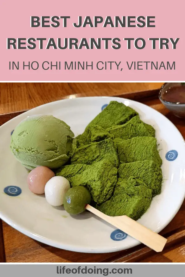 Matcha mochi and matcha ice cream Japanese dessert at Morico, Ho Chi Minh City, Vietnam