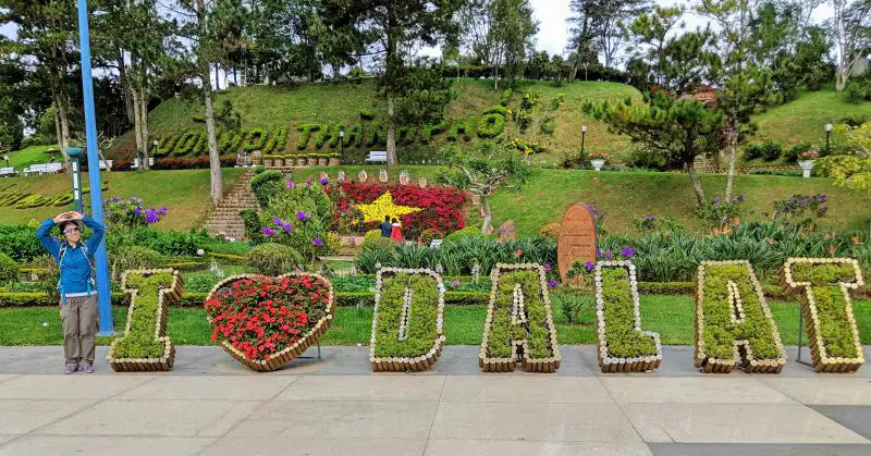 Dalat Flower Garden has many beautiful flowers. One of the highlights include this "I Heart Dalat" sculpture which is fun to take photos with.