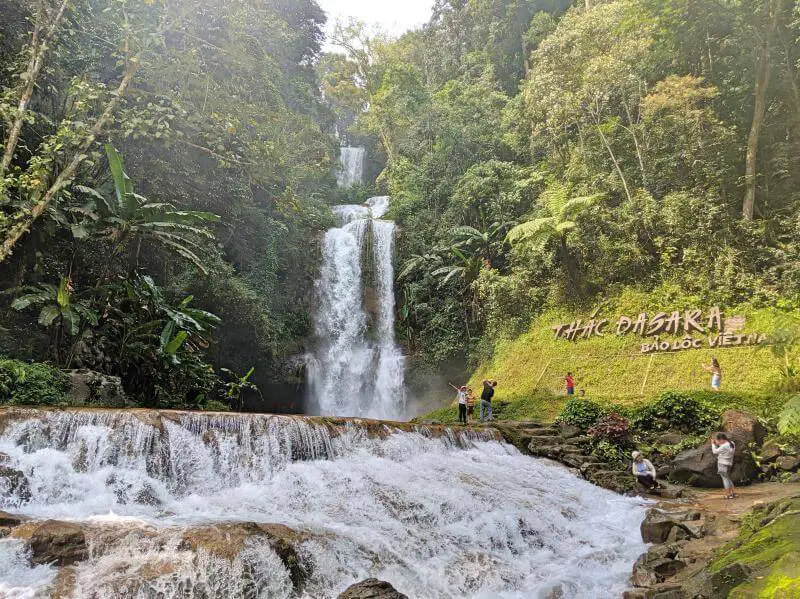 View of Dasara Waterfall in the luscious forest area in Bao Loc, Vietnam