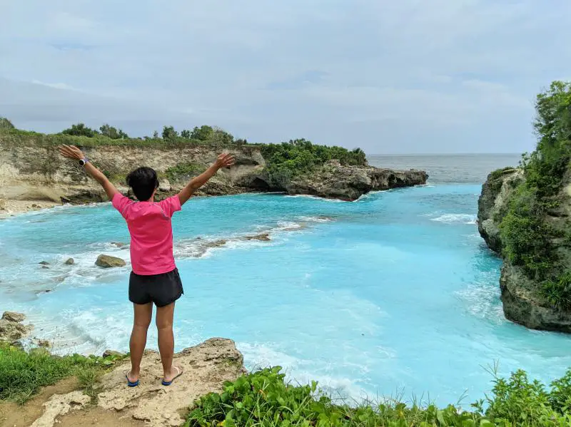 Jackie Szeto, Life Of Doing, at the Blue Lagoon at Nusa Ceningan, Indonesia.