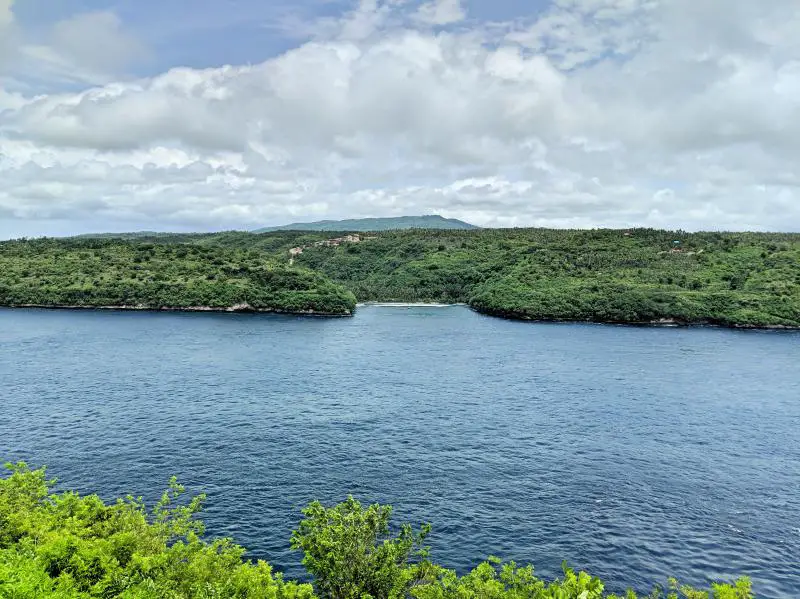 Views of the other islands from Ceningan Cliff in Nusa Ceningan, Indonesia