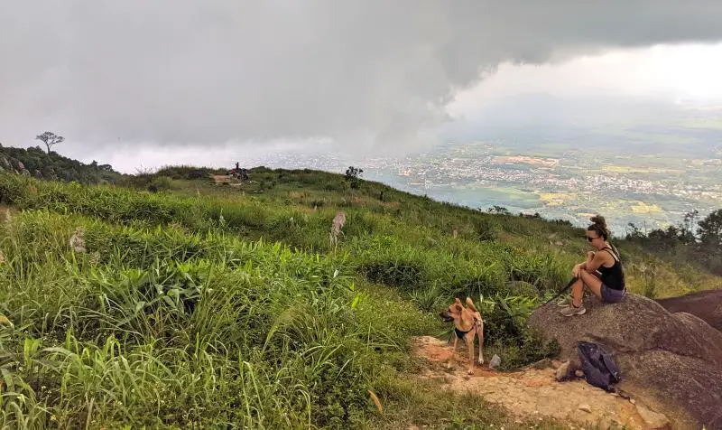 Chua Chan Mountain has stunning views of the Dong Nai area. Dogs are welcome on the trail.