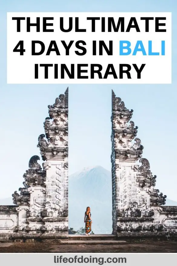 bali trip itinerary 4 days