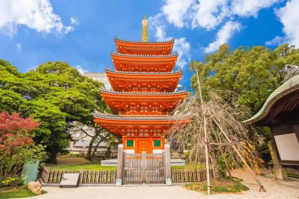 For your one day in Fukuoka itinerary, check out the Tochoji Temple which has a 5 story red pagoda.