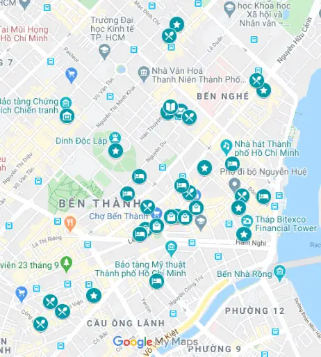 Map of where to go on your 3 days in Ho Chi Minh City itinerary