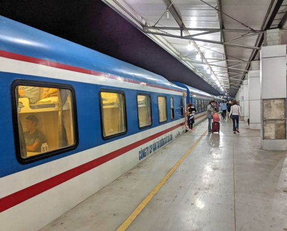People depart the overnight train at Ho Chi Minh City's Hoa Hung Railway Station in the early morning.