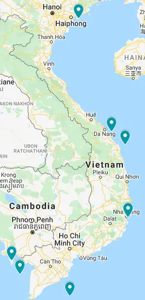 Map of the best Vietnam islands to visit