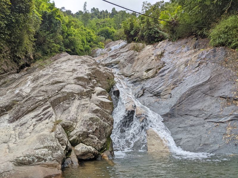 Waterfall along the Sapa 2 day trek from Ta Van village to Giang Ta Chai and Supa village
