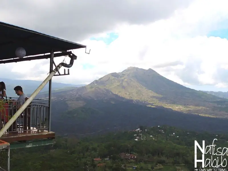 View of Mount Batur from the Tepi Danau Restaurant