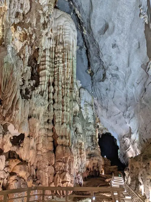 Stalactites and stalagmites inside the Phong Nha Cave in Phong Nha Ke Bang National Park, Vietnam
