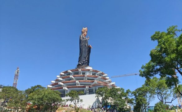 Seeing the bronze Lady Buddha statue is a highlight when hiking up Ba Den Mountain in Tay Ninh, Vietnam