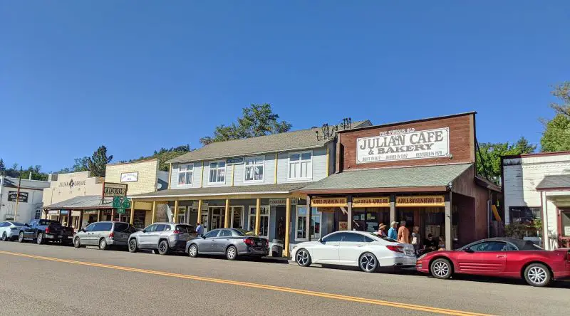 Historical mining houses in the main Julian town in Southern California