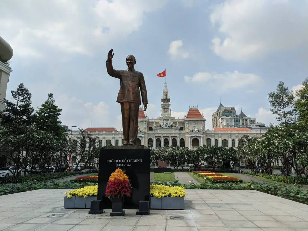 Ho Chi Minh Statue in front of the People's Committee of Ho Chi Minh City building