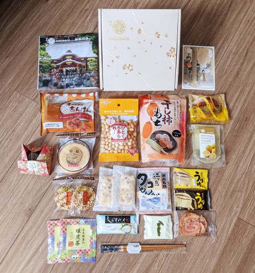 Overview of the Japanese snacks and sweets from Sakuraco Subscription Box