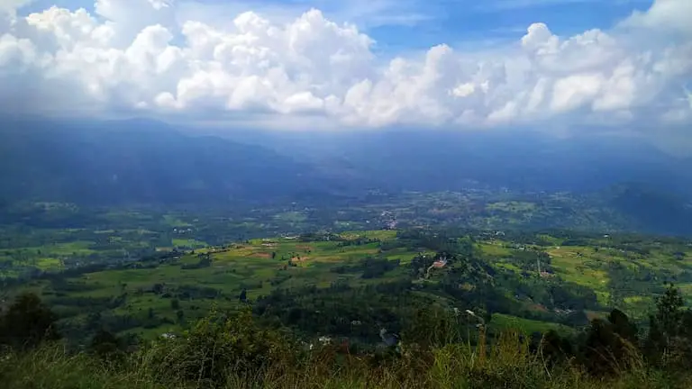 Overview of the greenery and mountains of Thekkady, India