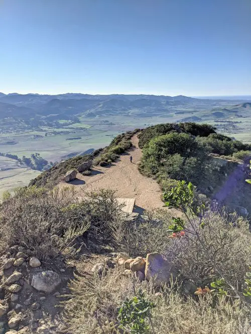 View of the hiking trail from the Mount Madonna Peak in San Luis Obispo, California
