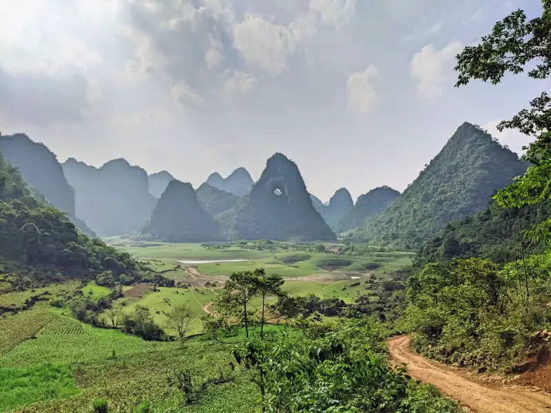 Entrance of the God's Eye Mountain and area in Cao Bang, Vietnam