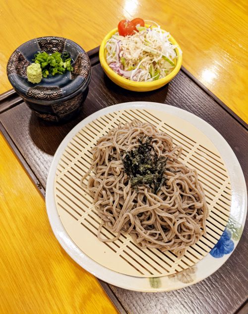 Cold soba noodles with salad and miso soup at Quon, Ho Chi Minh City, Vietnam