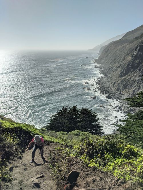 Jackie Szeto, Life Of Doing, walks up the dirt path of Ragged Point Trail