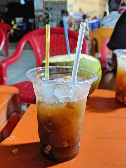 Iced tamarind drink with peanuts at Nam Du Island, Vietnam
