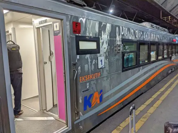 An Executive passenger car at the Surabaya Gubeng train station