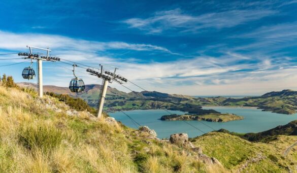 Riding the gondola to see views of the bay and grassy area is a must do when visiting Christchurch, New Zealand