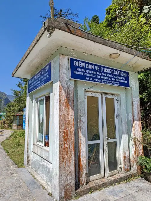 A run down looking ticket office for the Love Waterfall in Sapa, Vietnam