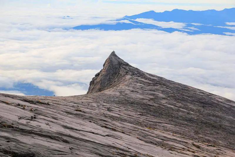 The rocky peak of Mount Kinabalu in Sabah, Malaysia, Borneo