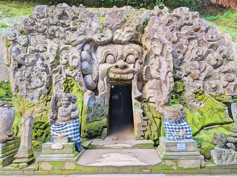 An entrance to Goa Gajah, the Elephant Cave's mouth in Bali