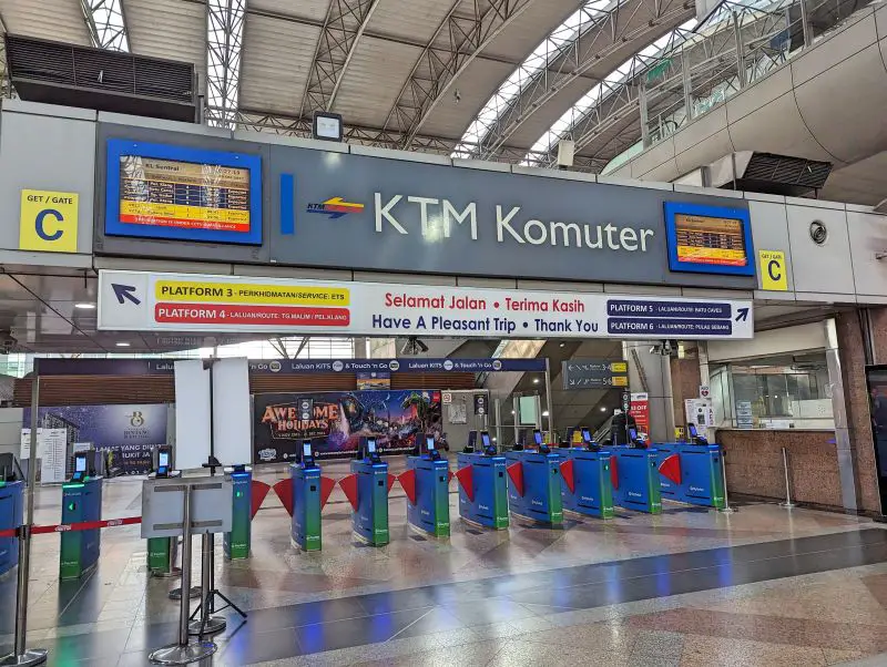 The ticket gate for KTM Komuter at KL Sentral, Kuala Lumpur, Malaysia