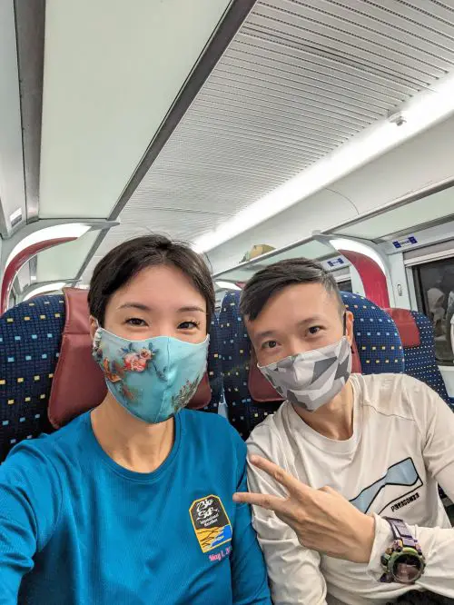 Jackie Szeto and Justin Huynh, Life Of Doing, sitting on the train at KL Sentral and heading to Ipoh