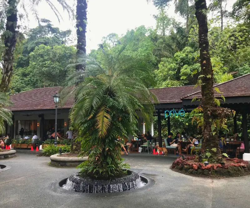Outside view of the Prive Restaurant in Singapore Botanic Gardens
