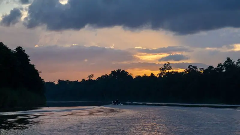 Sunset on the Kinabatangan River in Malaysia