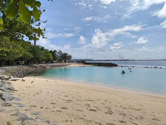 A white sandy beach at Artificial Beach on Male, Maldives