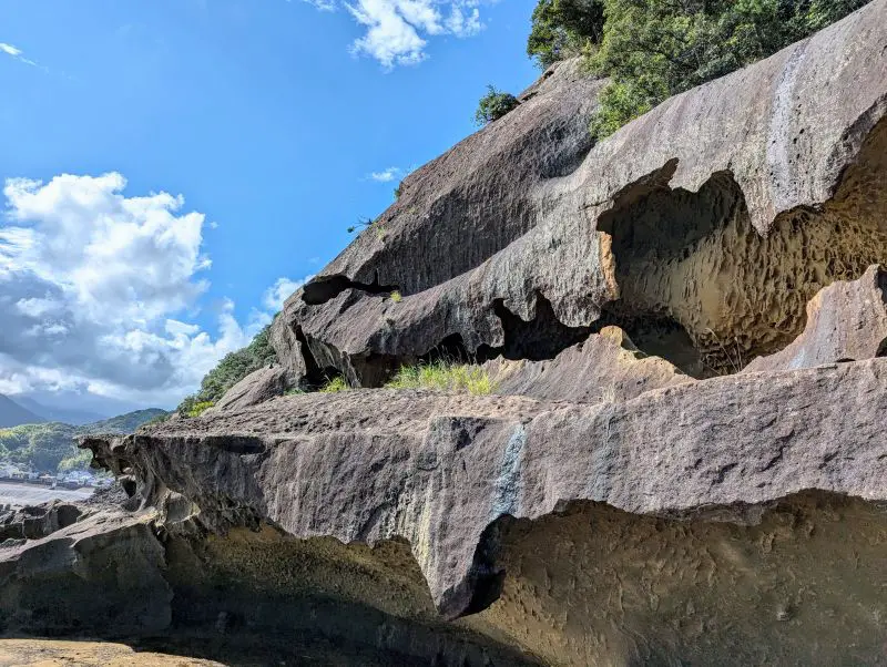Natural sea erosions from Onigajo Cliffside in Kumano, Japan
