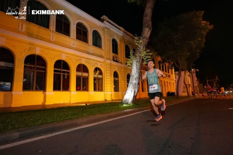 Justin Huynh, Life Of Doing, heads towards the finish line of the HCMC Night Run