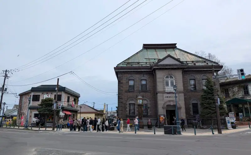 The brick buildings of Otaru Music Box and Otaru Cafe along Sakaimachi Street, Otaru, Hokkaido