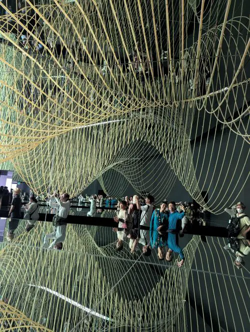 Jackie Szeto and Justin Huynh, Life Of Doing, take a photo of a mirror reflection of themselves and the algae tubes