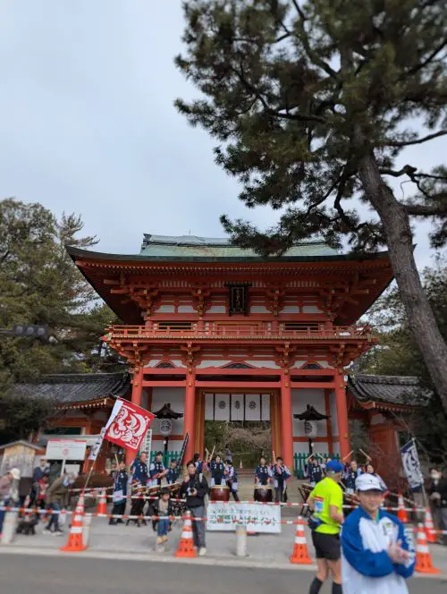 One of the shrines runners passed by on the Kyoto Marathon course